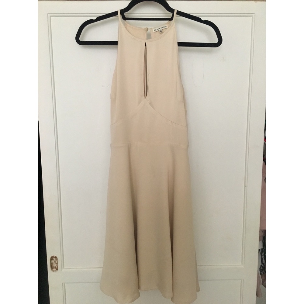 Topshop Cream Keyhole Fit and Flare Dress